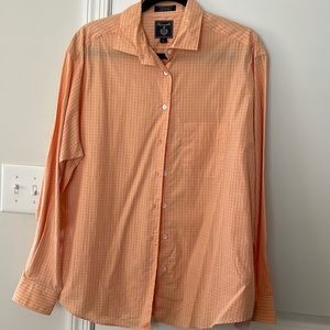 Faconnable Orange and White Button Down